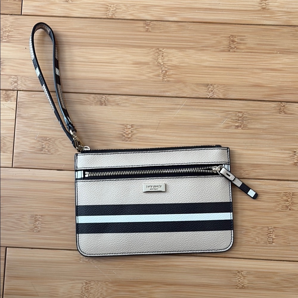 Kate Spade striped wristlet